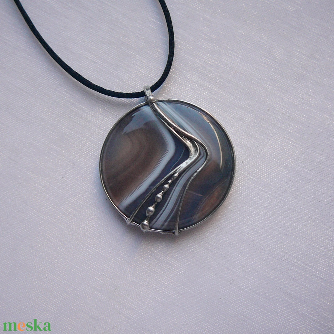 Achát medál - ékszer - nyaklánc - medálos nyaklánc - Meska.hu