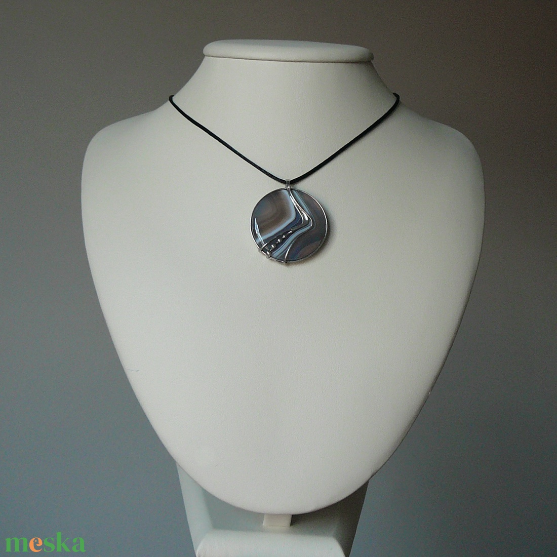 Achát medál - ékszer - nyaklánc - medálos nyaklánc - Meska.hu