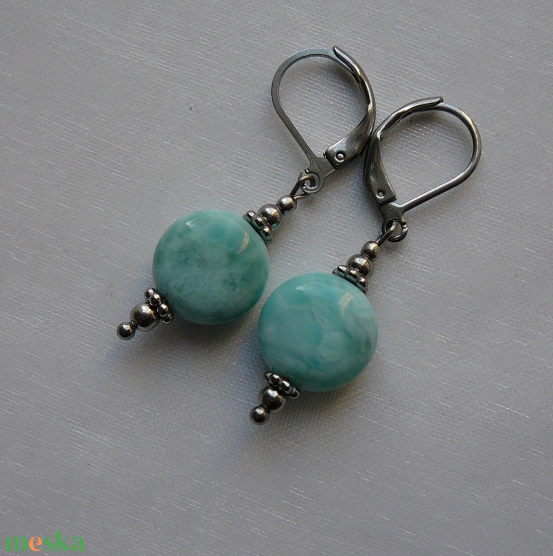 Larimár medálos nyaklánc - ékszer - fülbevaló - lógó fülbevaló - Meska.hu