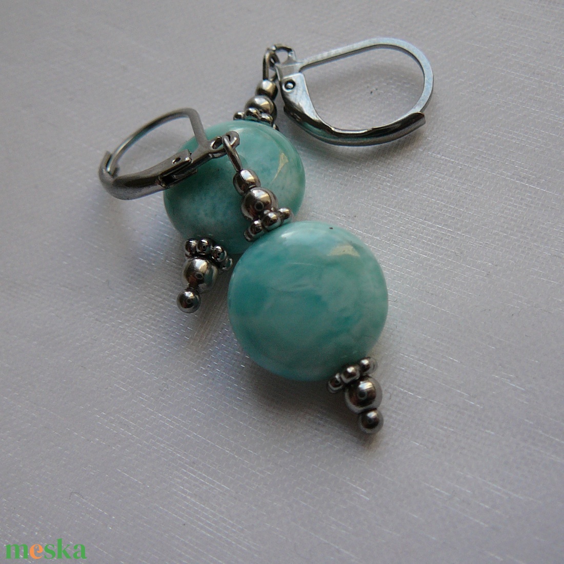 Larimár medálos nyaklánc - ékszer - fülbevaló - lógó fülbevaló - Meska.hu