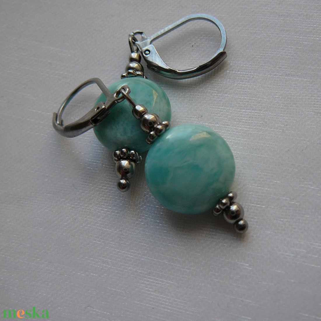 Larimár medálos nyaklánc - ékszer - fülbevaló - lógó fülbevaló - Meska.hu