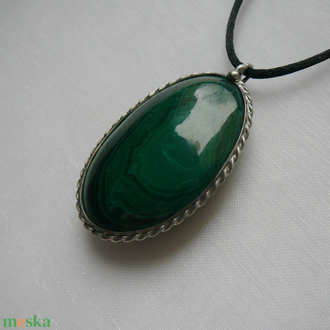 Malachit medál - ékszer - nyaklánc - medálos nyaklánc - Meska.hu