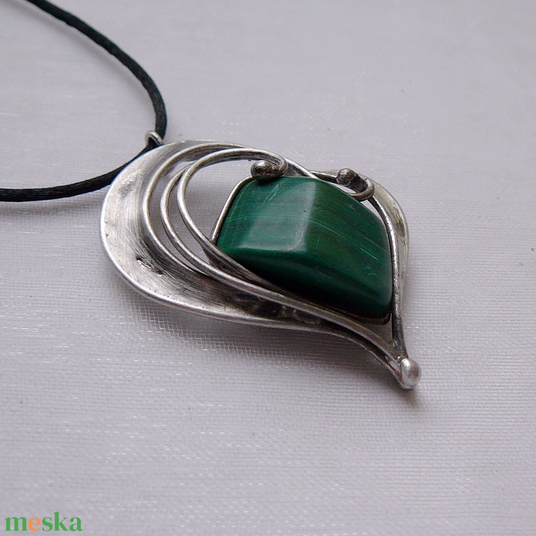Malachit medál - ékszer - nyaklánc - medálos nyaklánc - Meska.hu