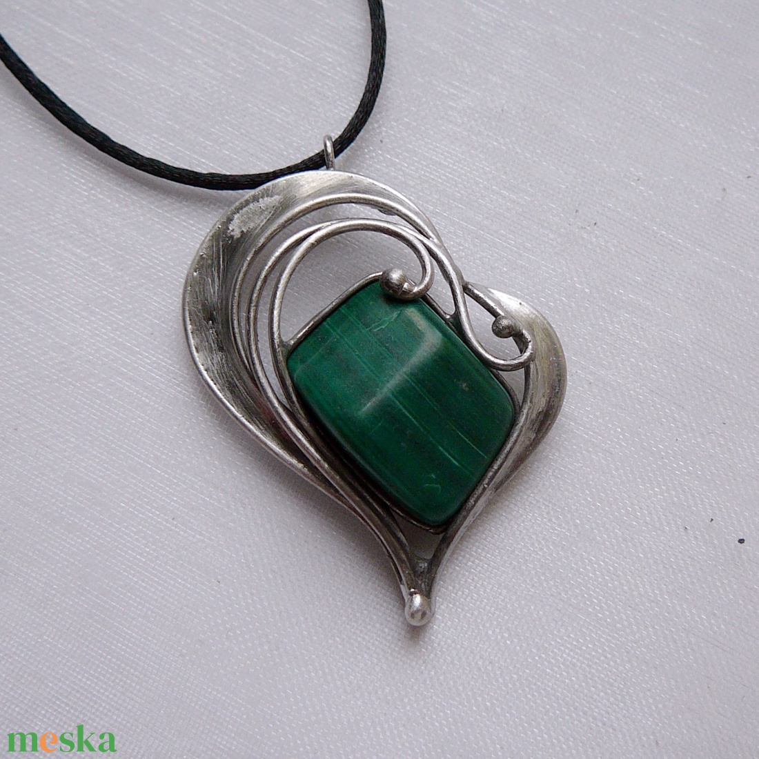 Malachit medál - ékszer - nyaklánc - medálos nyaklánc - Meska.hu