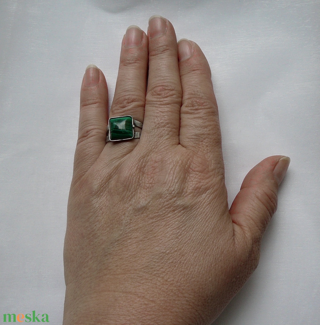 Malachit gyűrű - ékszer - gyűrű - szoliter gyűrű - Meska.hu