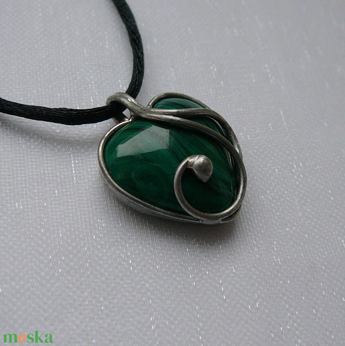 Malachit medál - ékszer - nyaklánc - medálos nyaklánc - Meska.hu