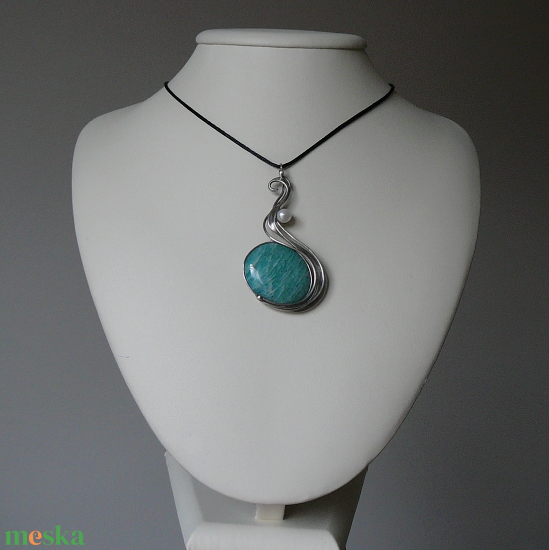 Amazonit medál - ékszer - nyaklánc - medálos nyaklánc - Meska.hu