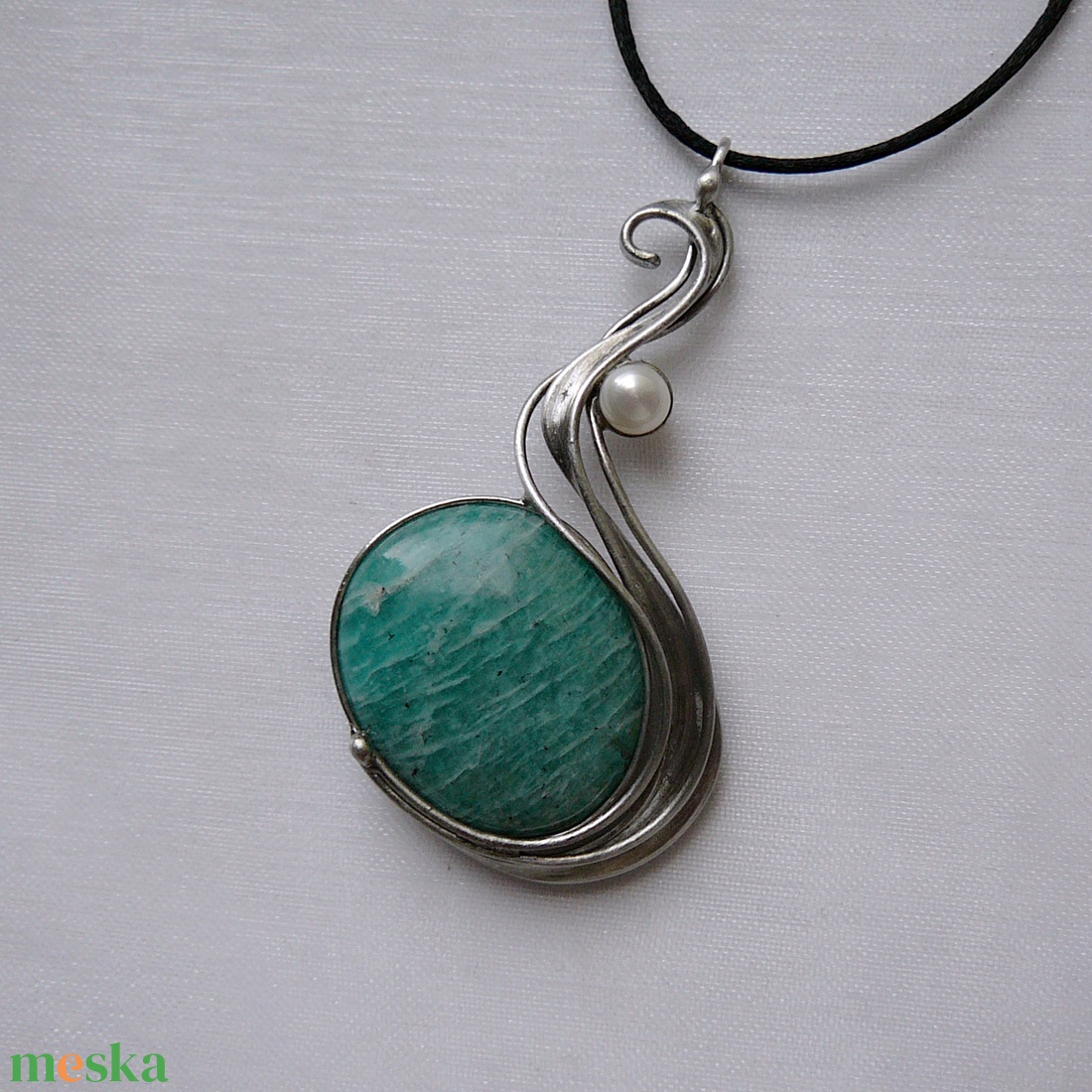 Amazonit medál - ékszer - nyaklánc - medálos nyaklánc - Meska.hu