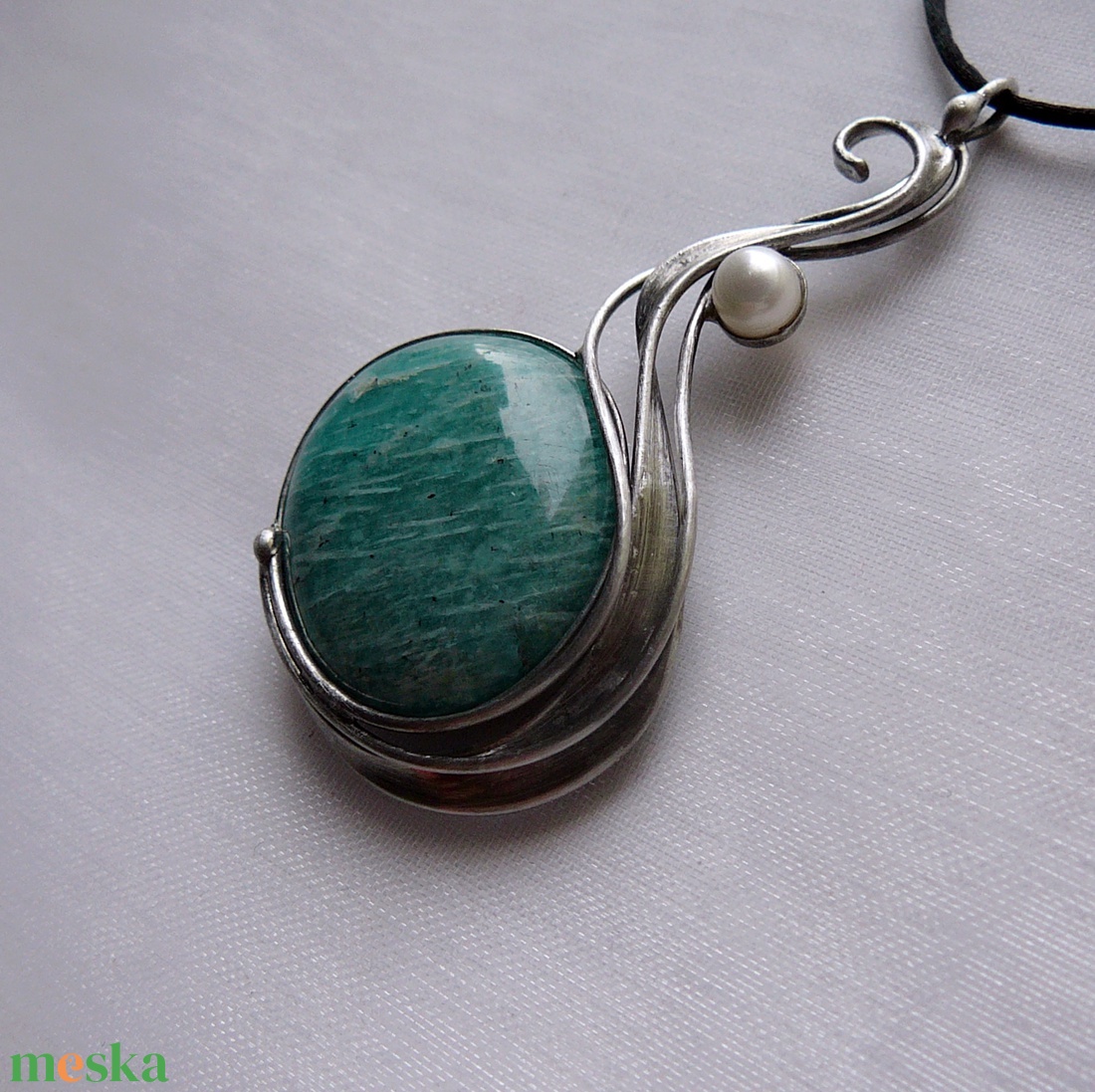 Amazonit medál - ékszer - nyaklánc - medálos nyaklánc - Meska.hu