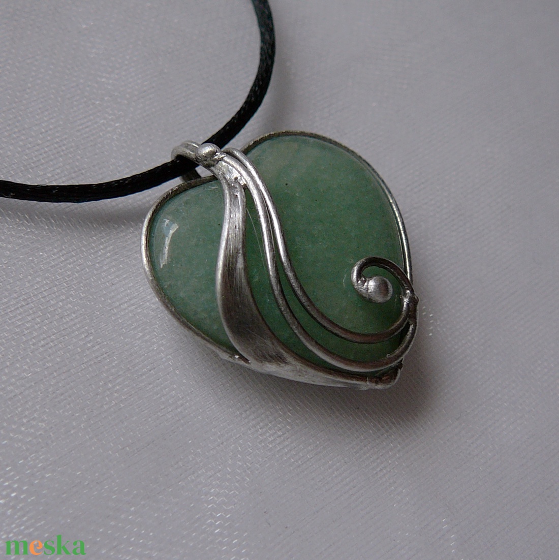 Aventurin mini szív medál - ékszer - nyaklánc - medálos nyaklánc - Meska.hu