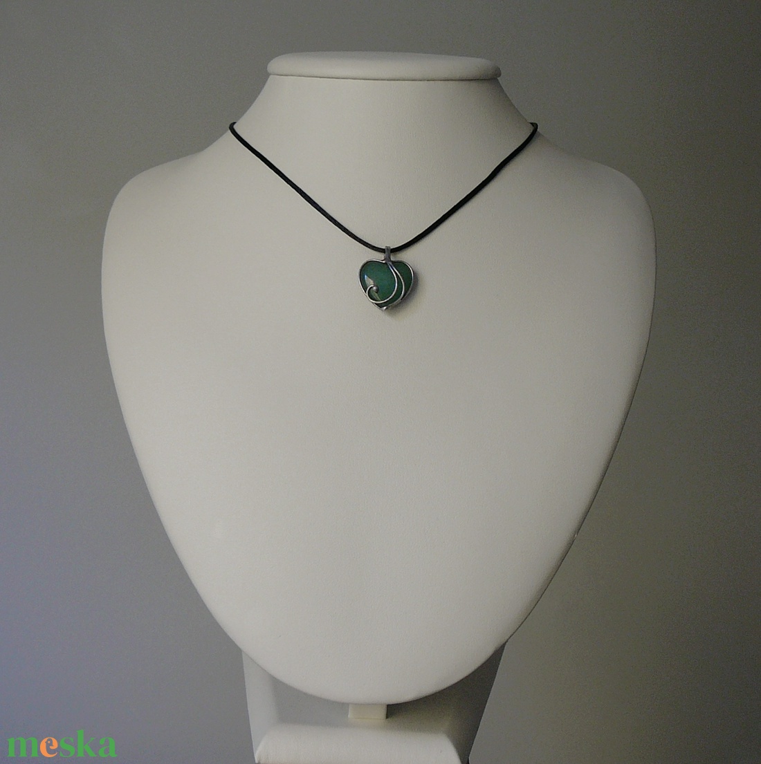 Aventurin mini szív medál - ékszer - nyaklánc - medálos nyaklánc - Meska.hu