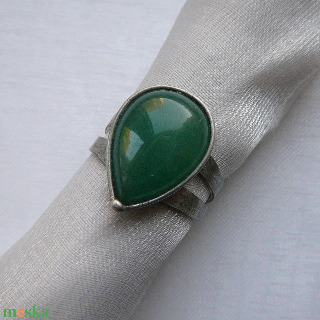 Aventurin gyűrű - ékszer - gyűrű - szoliter gyűrű - Meska.hu
