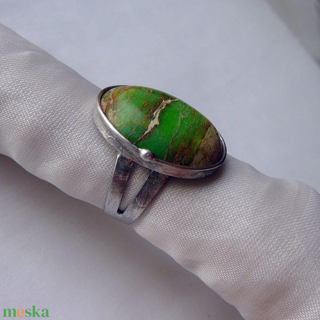 Üledéki jáspis gyűrű - ékszer - gyűrű - szoliter gyűrű - Meska.hu