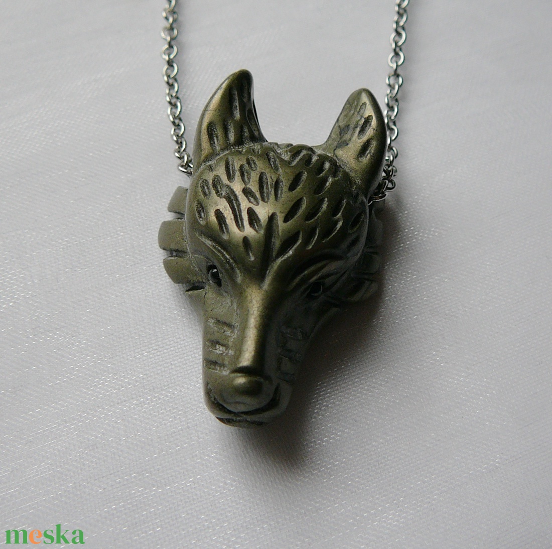 Pirit farkas medálos nyaklánc - ékszer - nyaklánc - medálos nyaklánc - Meska.hu