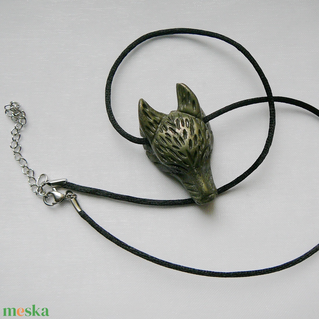 Pirit farkas medálos nyaklánc - ékszer - nyaklánc - medálos nyaklánc - Meska.hu