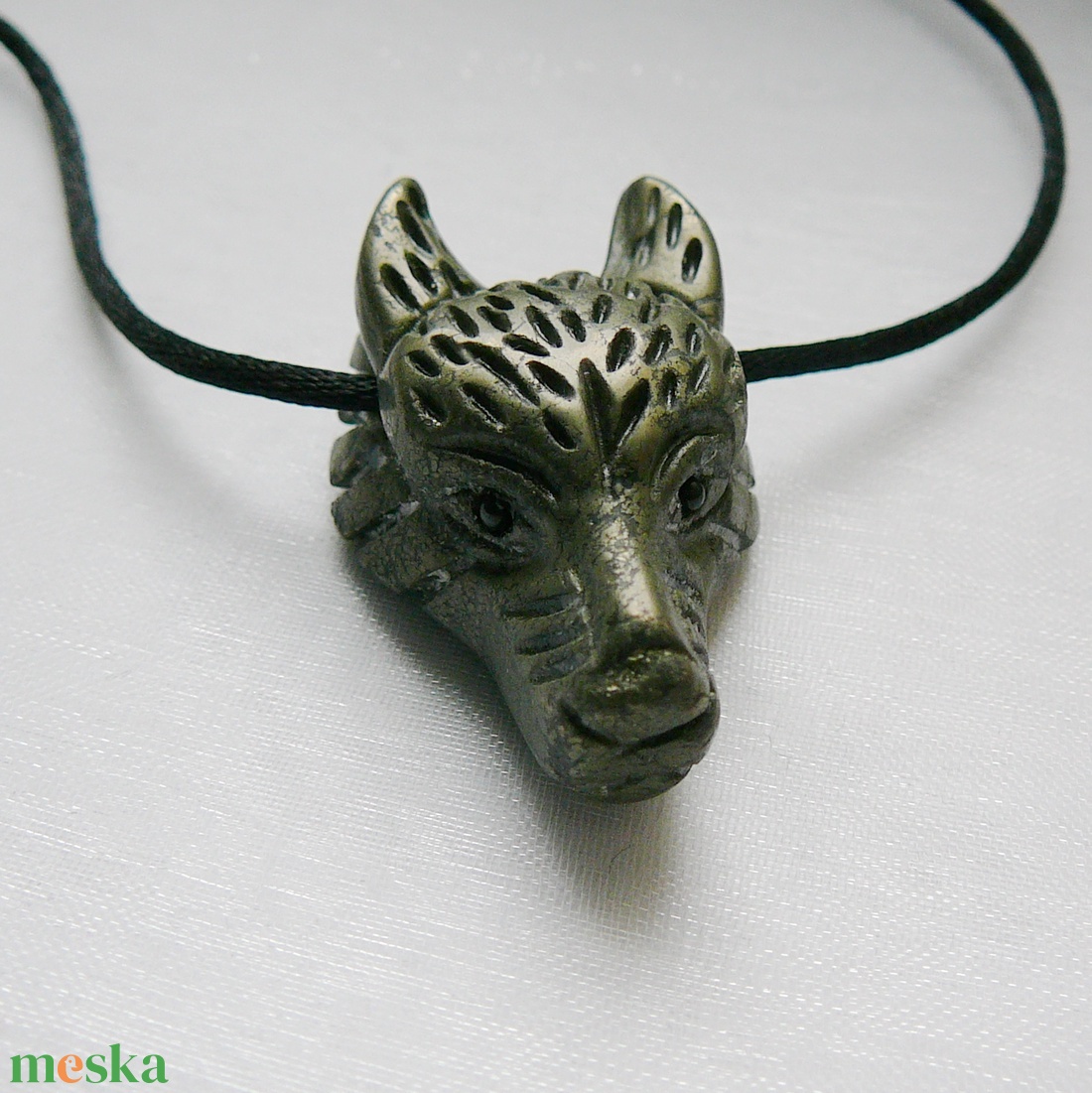 Pirit farkas medálos nyaklánc - ékszer - nyaklánc - medálos nyaklánc - Meska.hu