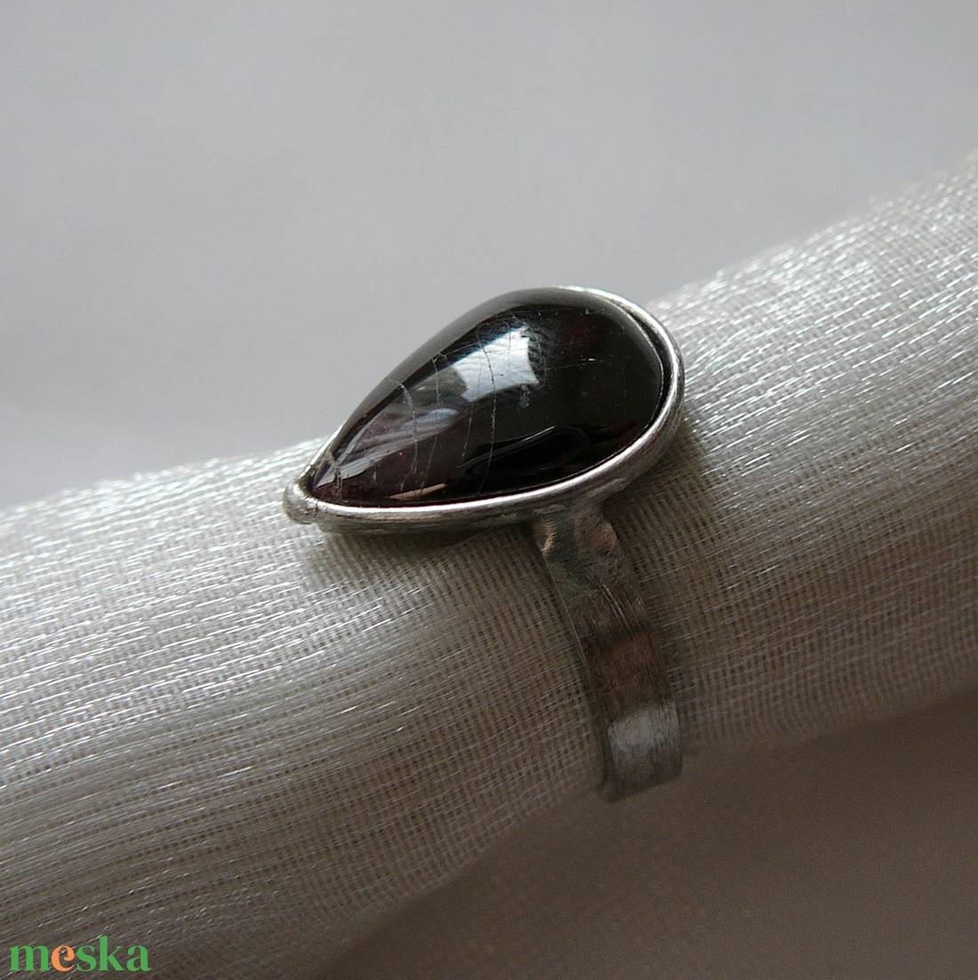 Gránát gyűrű - ékszer - gyűrű - szoliter gyűrű - Meska.hu