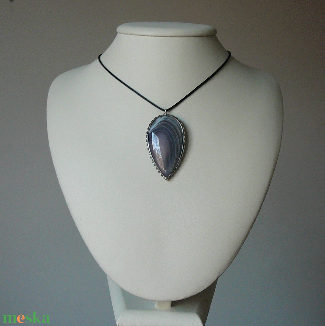 Botswana achát csepp medál - ékszer - nyaklánc - medálos nyaklánc - Meska.hu
