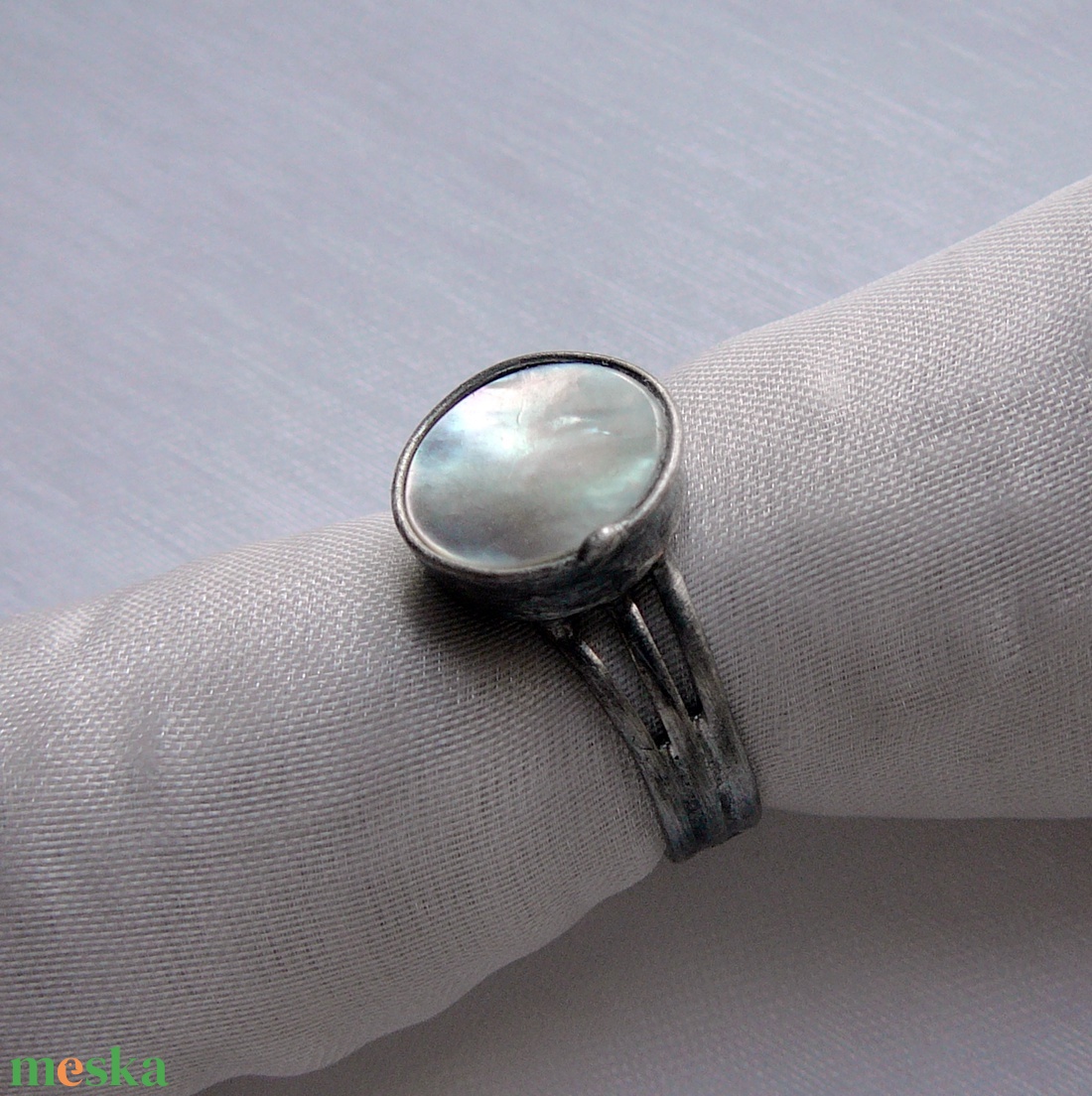 Gyöngyház gyűrű - ékszer - gyűrű - szoliter gyűrű - Meska.hu