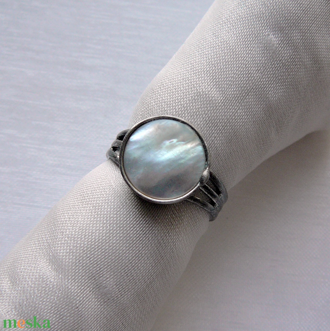 Gyöngyház gyűrű - ékszer - gyűrű - szoliter gyűrű - Meska.hu