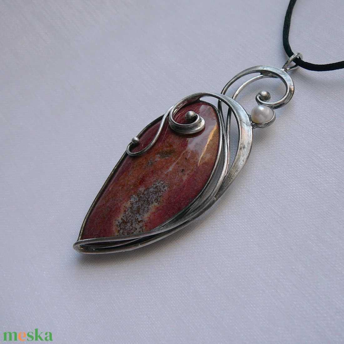 Imperiál jáspis medál - ékszer - nyaklánc - medálos nyaklánc - Meska.hu