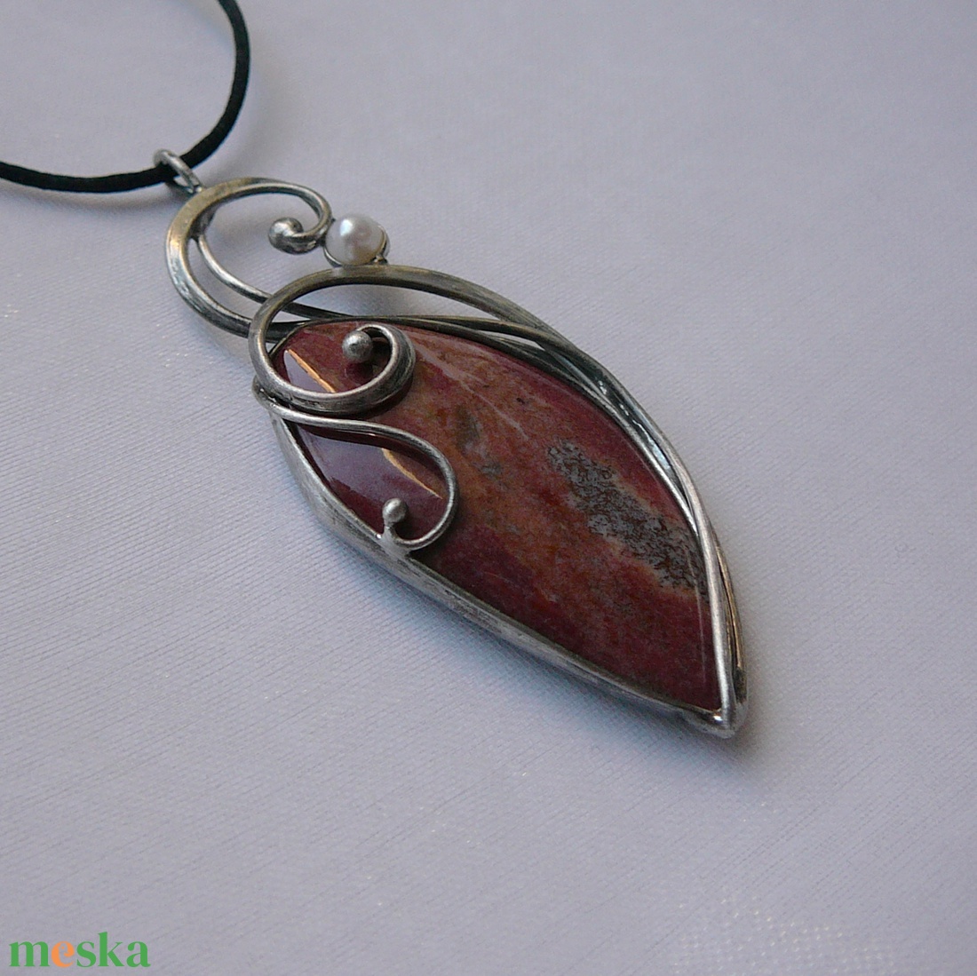 Imperiál jáspis medál - ékszer - nyaklánc - medálos nyaklánc - Meska.hu