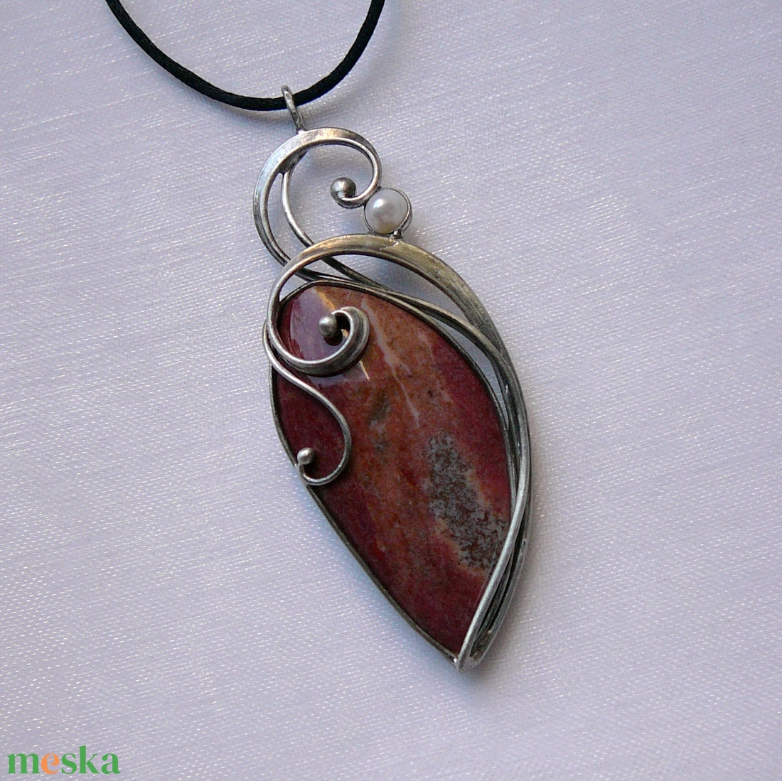 Imperiál jáspis medál - ékszer - nyaklánc - medálos nyaklánc - Meska.hu