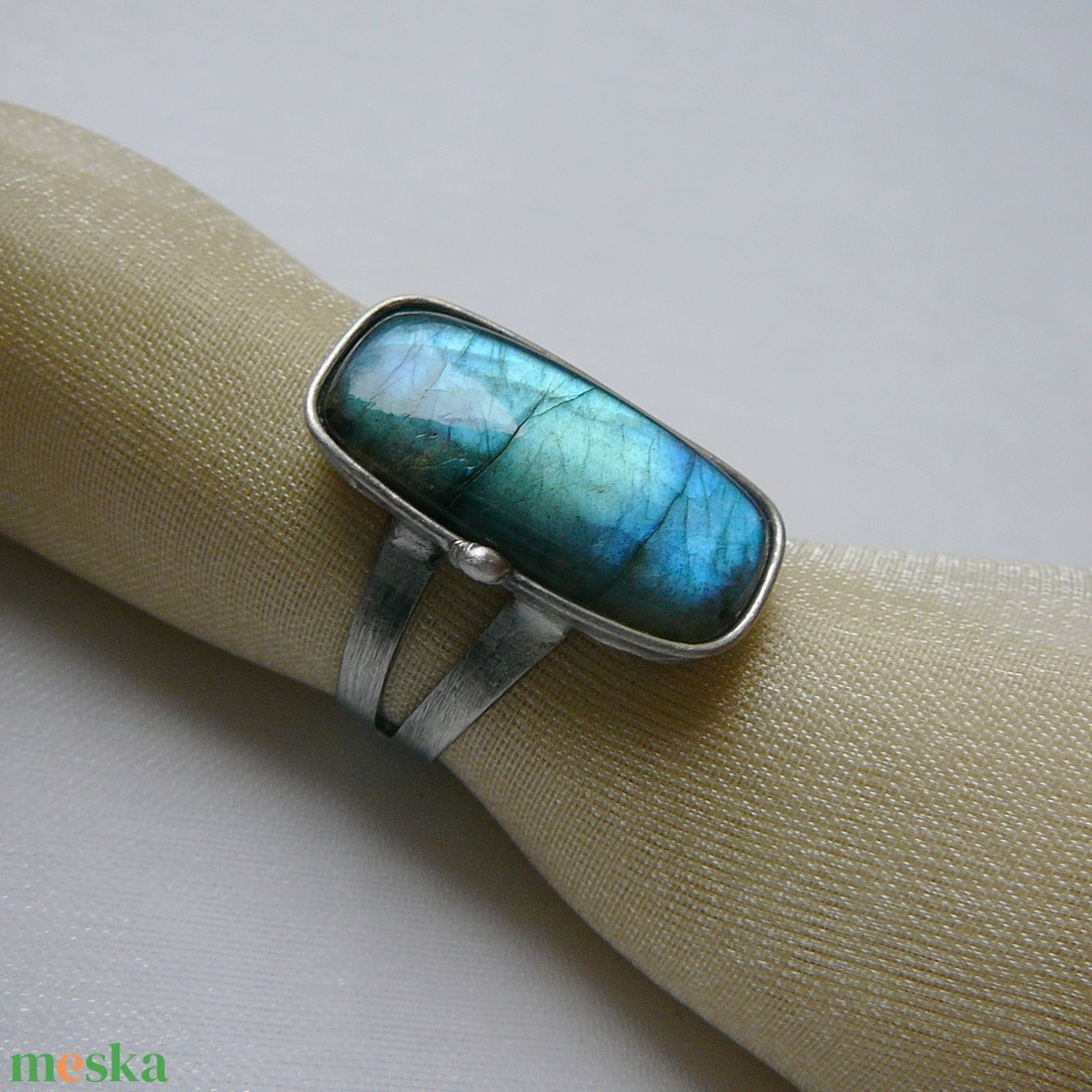 Labradorit gyűrű - ékszer - gyűrű - szoliter gyűrű - Meska.hu