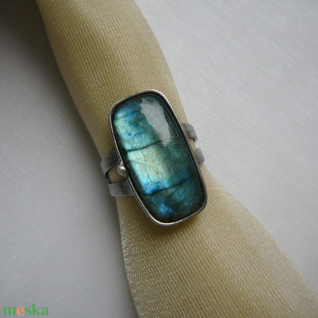 Labradorit gyűrű - ékszer - gyűrű - szoliter gyűrű - Meska.hu