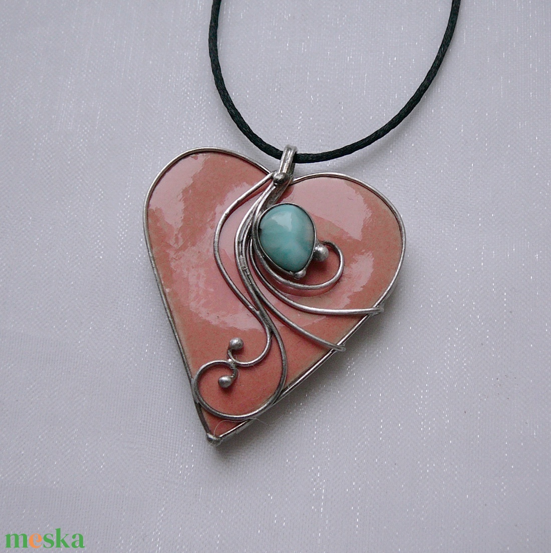 Larimár medál - ékszer - nyaklánc - medálos nyaklánc - Meska.hu