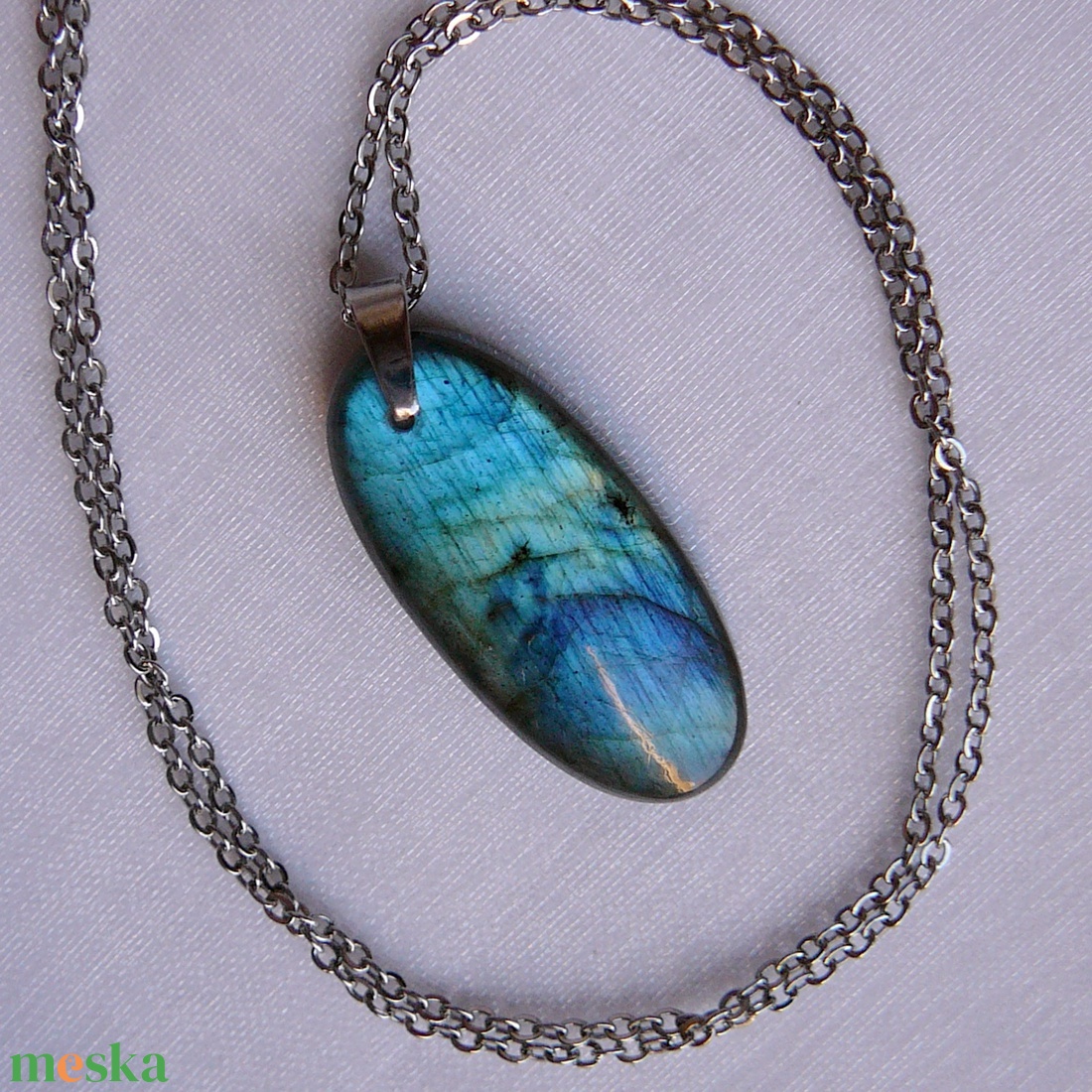 Labradorit medálos nyaklánc - ékszer - nyaklánc - medál - Meska.hu
