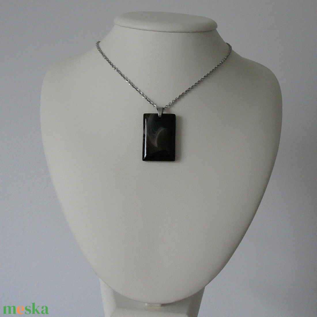 Ónix medálos nyaklánc - ékszer - nyaklánc - medálos nyaklánc - Meska.hu