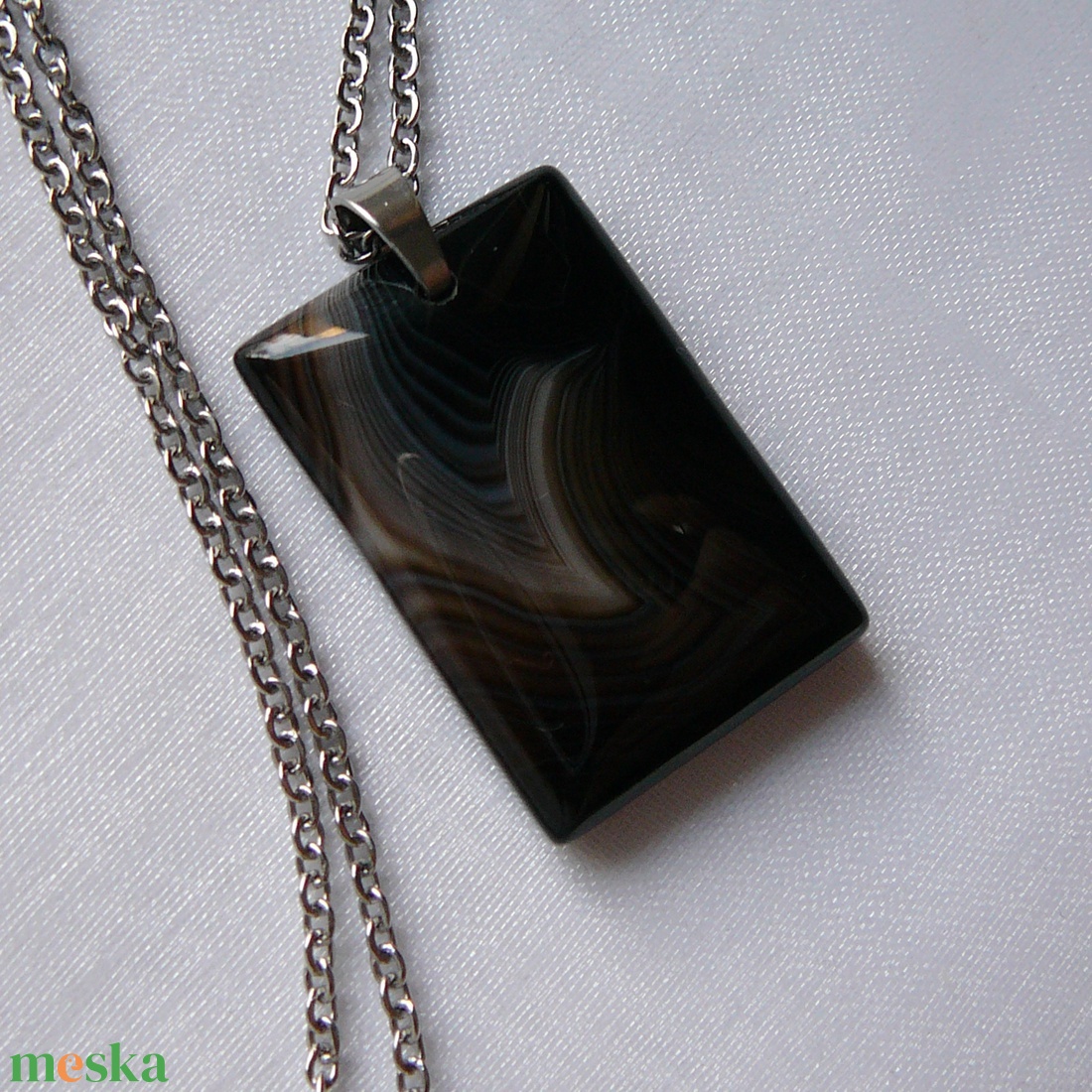 Ónix medálos nyaklánc - ékszer - nyaklánc - medálos nyaklánc - Meska.hu