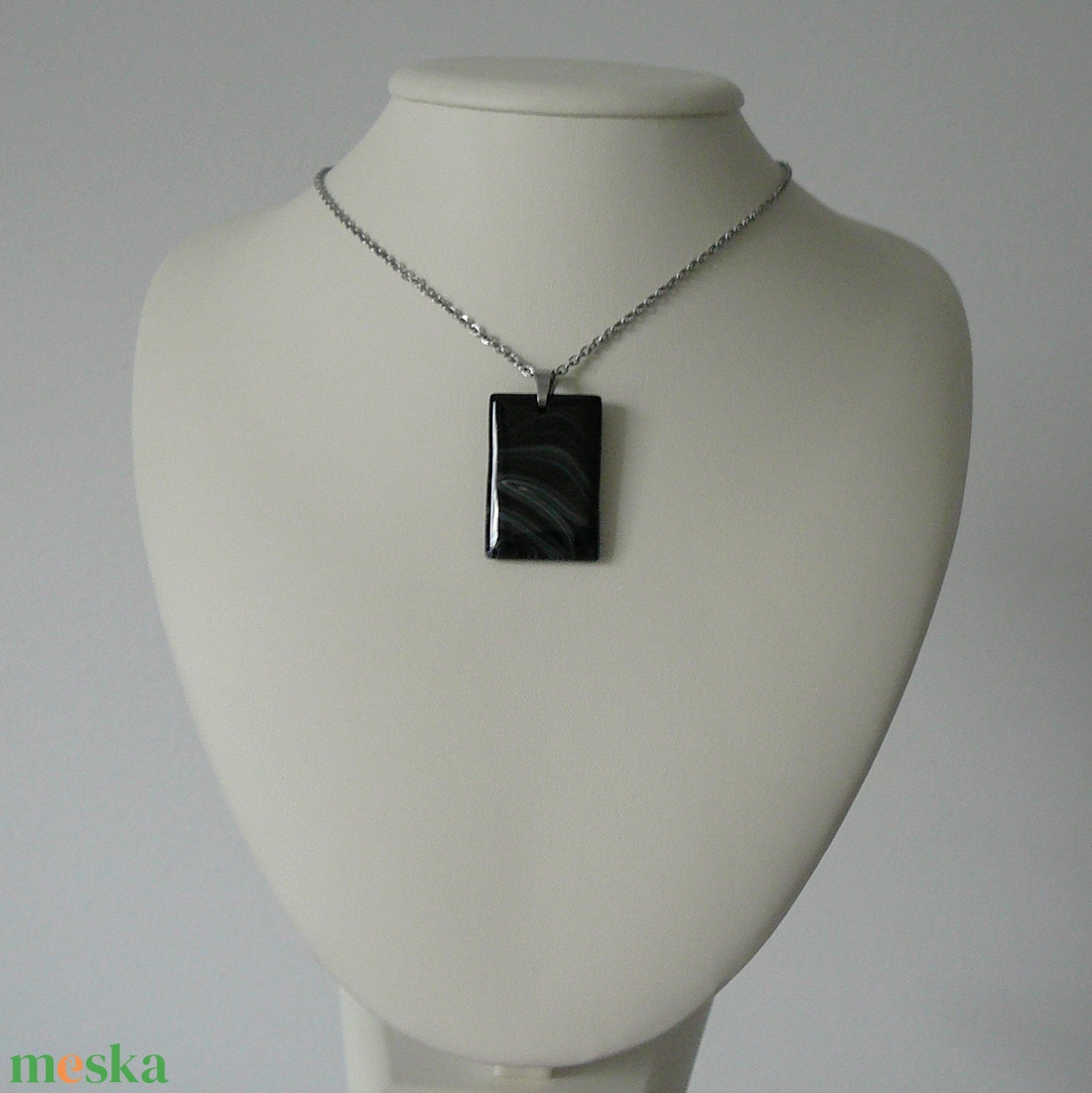 Ónix medálos nyaklánc - ékszer - nyaklánc - medálos nyaklánc - Meska.hu