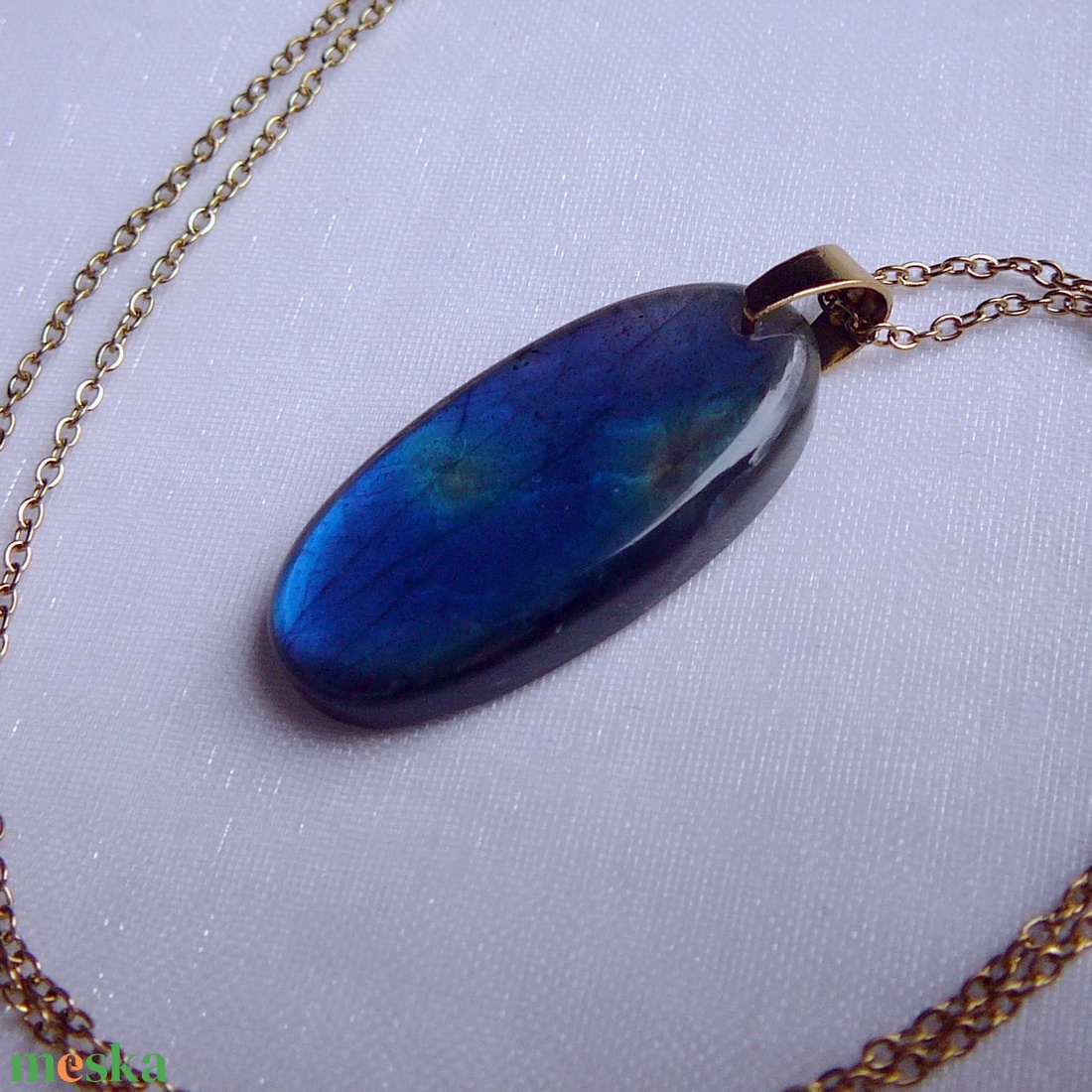 Labradorit medálos nyaklánc - ékszer - nyaklánc - medál - Meska.hu