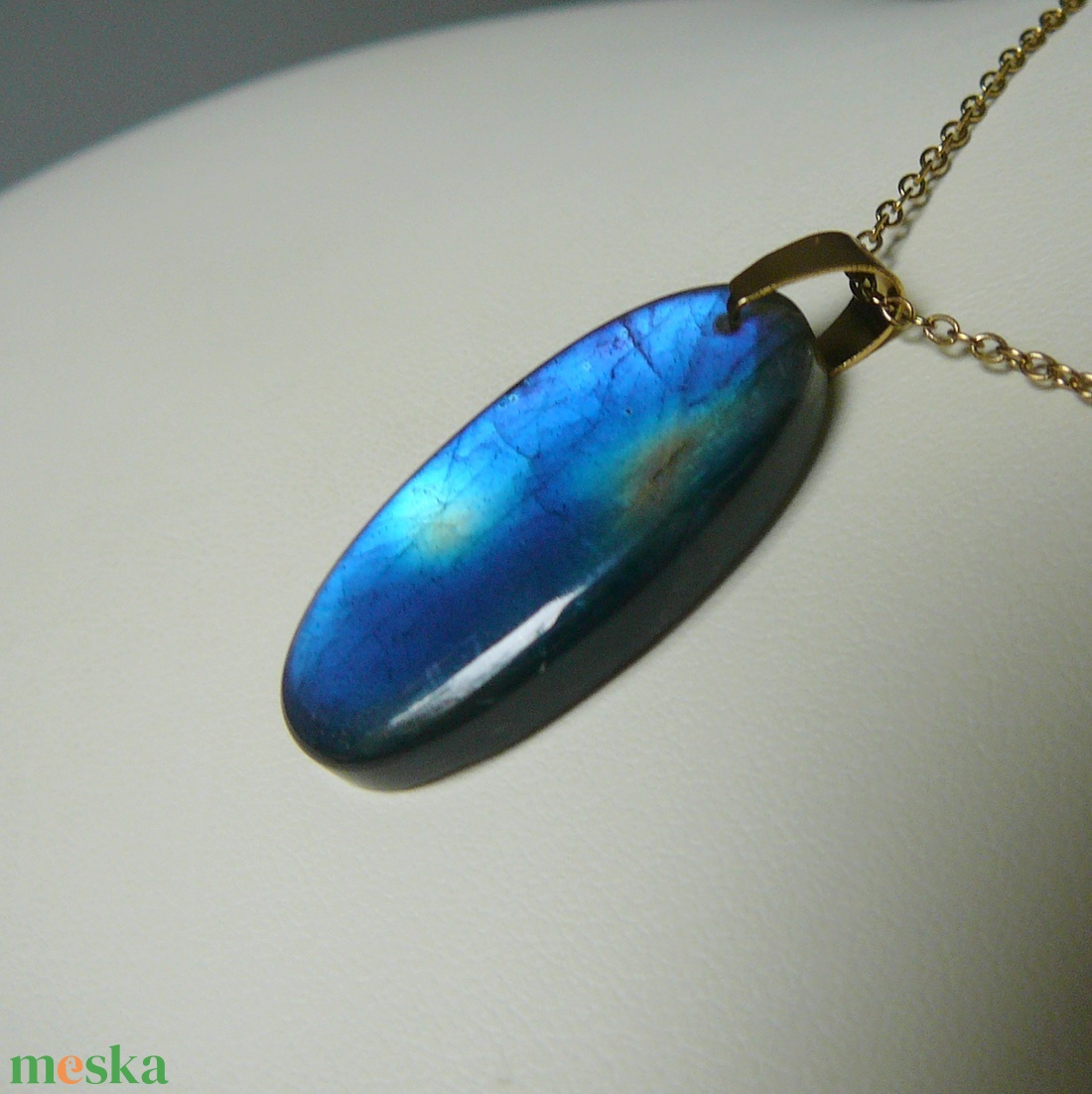 Labradorit medálos nyaklánc - ékszer - nyaklánc - medál - Meska.hu