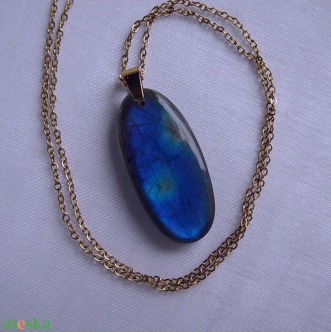 Labradorit medálos nyaklánc - ékszer - nyaklánc - medál - Meska.hu