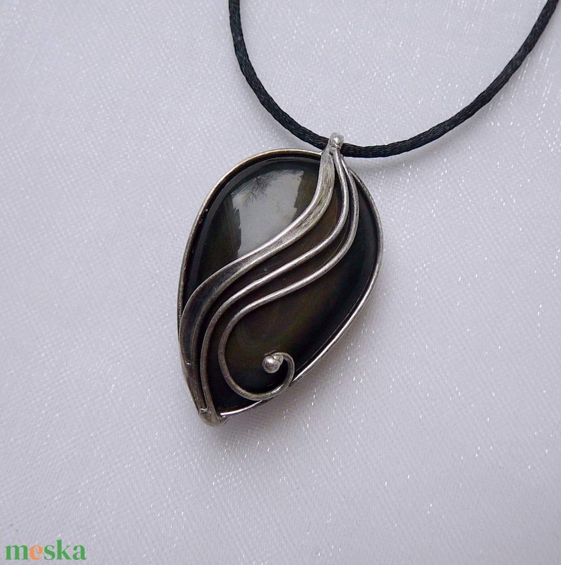 Szivárvány obszidián medál - ékszer - nyaklánc - medálos nyaklánc - Meska.hu