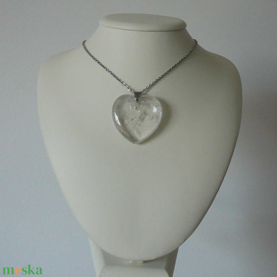 Hegyikristály szív medálos nyaklánc - ékszer - nyaklánc - medálos nyaklánc - Meska.hu