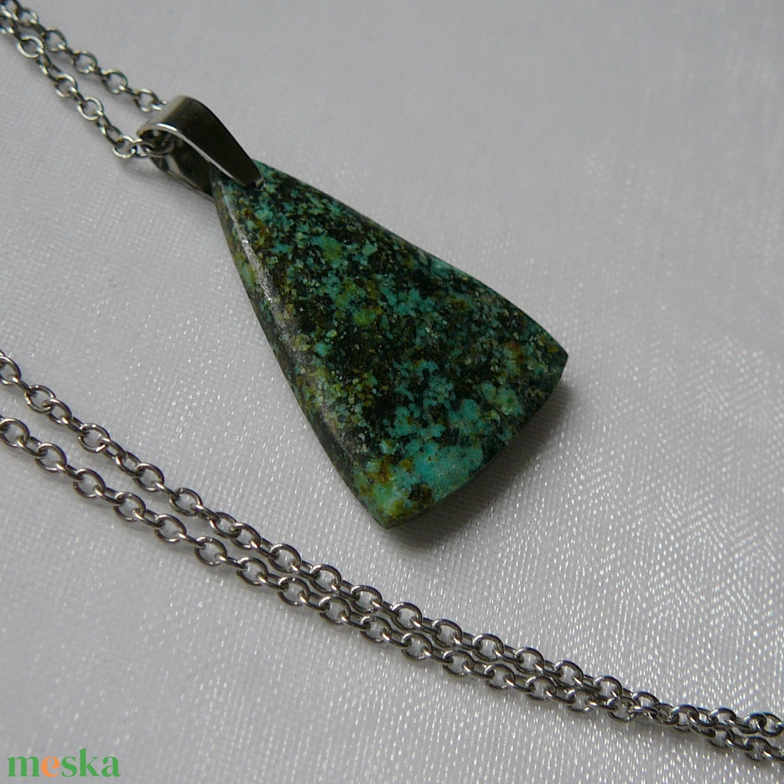 Zöld türkiz medál - ékszer - nyaklánc - medálos nyaklánc - Meska.hu