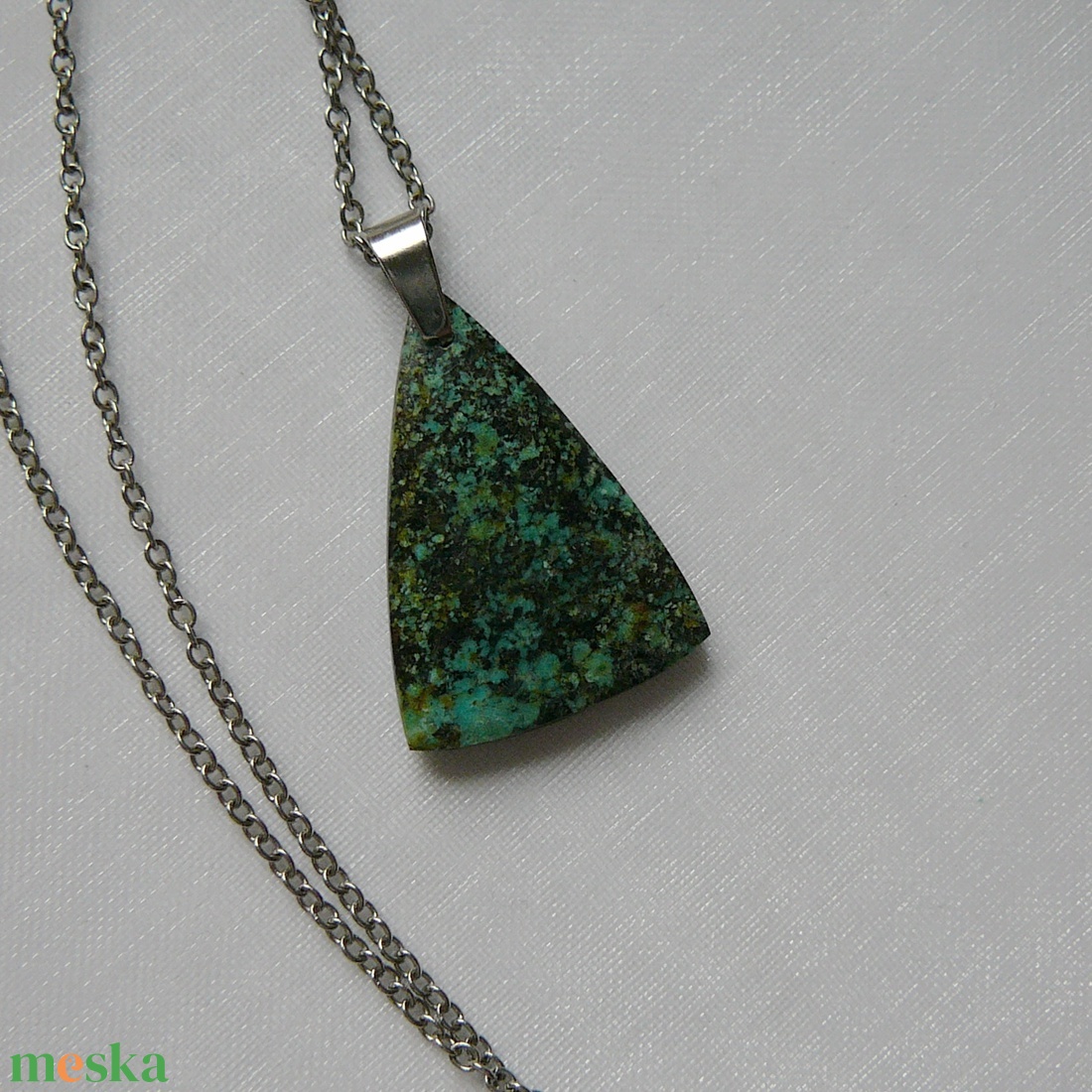 Zöld türkiz medál - ékszer - nyaklánc - medálos nyaklánc - Meska.hu