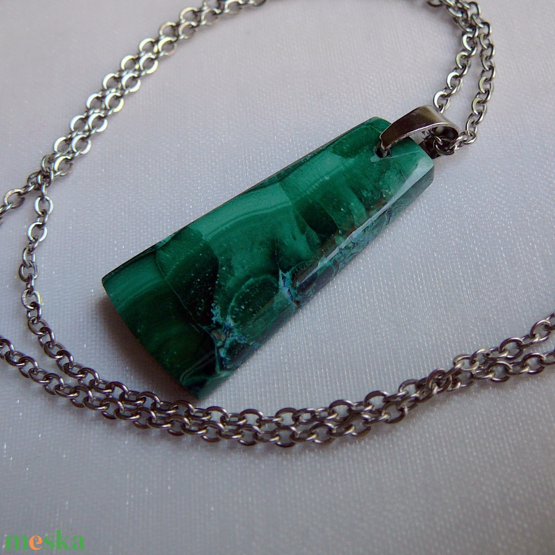 Azúr-malachit medálos nyaklánc - ékszer - nyaklánc - medálos nyaklánc - Meska.hu