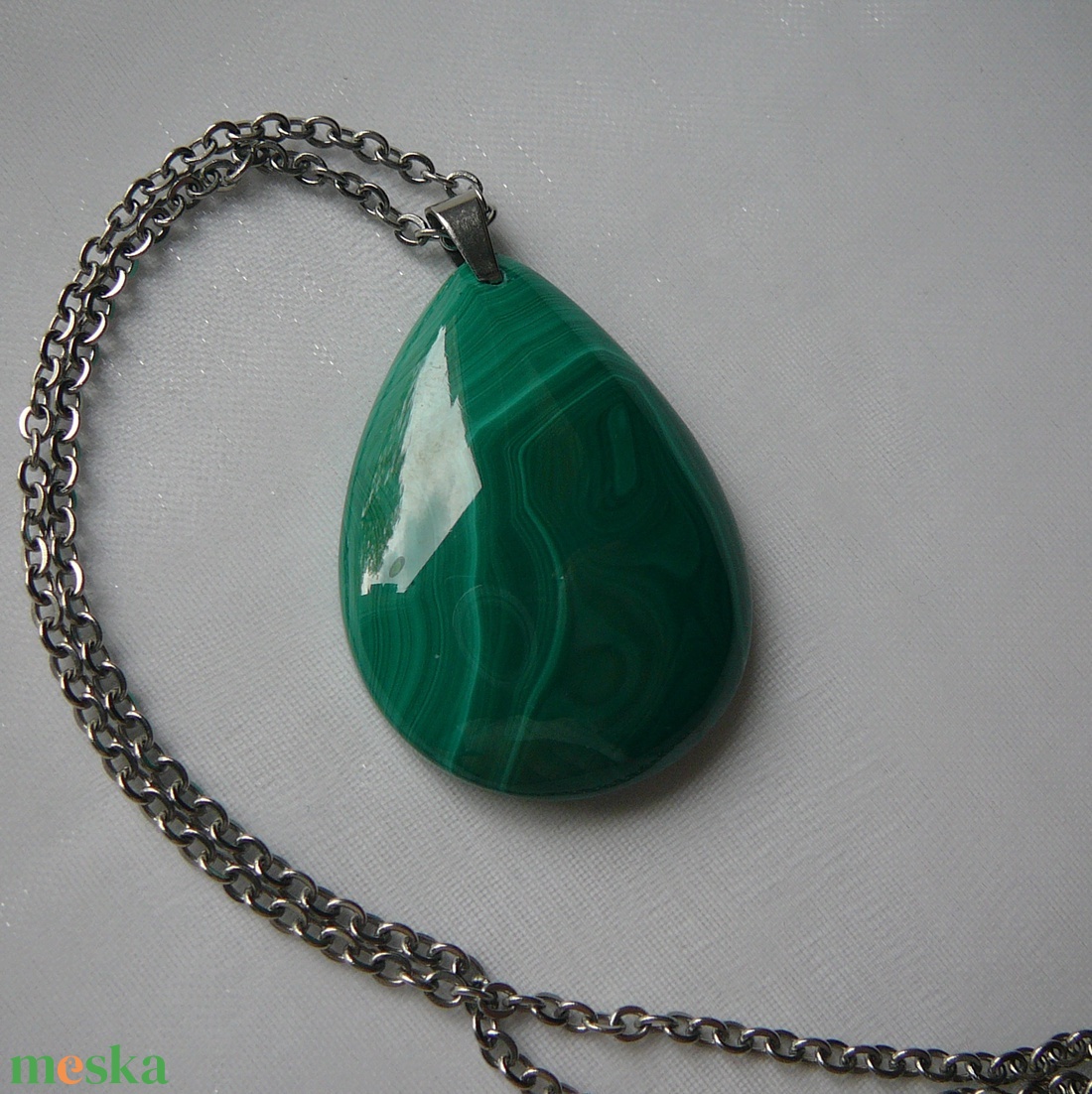 Malachit medálos nyaklánc - ékszer - nyaklánc - medálos nyaklánc - Meska.hu