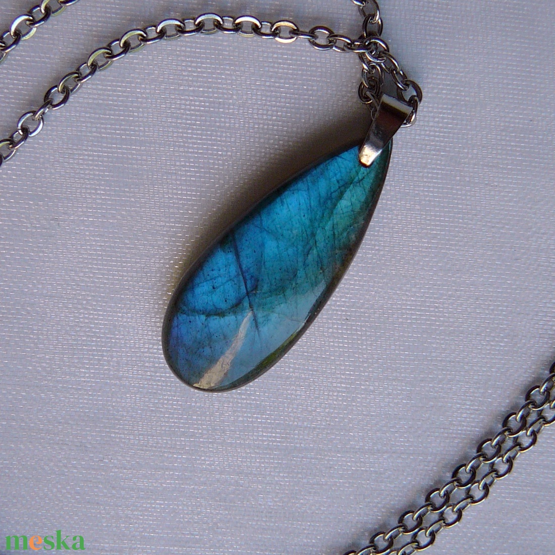 Labradorit medálos nyaklánc - ékszer - nyaklánc - medálos nyaklánc - Meska.hu