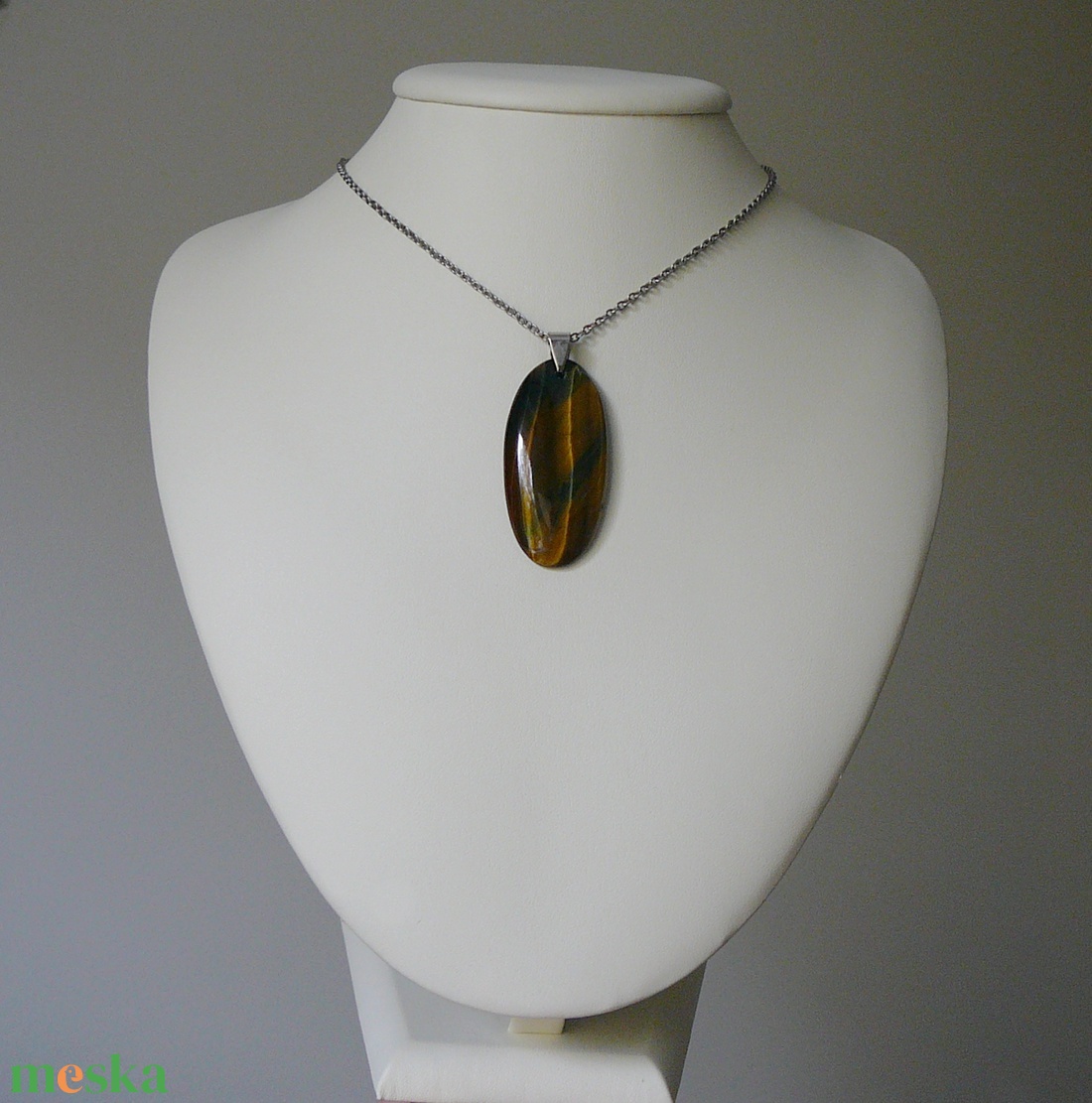 Tigrisszem medálos nyaklánc - ékszer - nyaklánc - medálos nyaklánc - Meska.hu