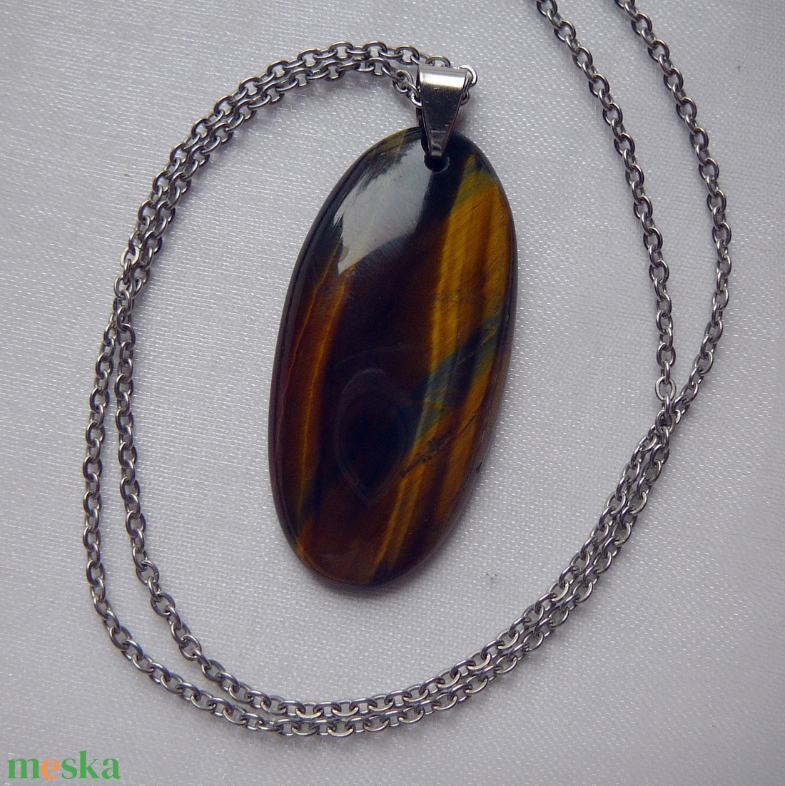 Tigrisszem medálos nyaklánc - ékszer - nyaklánc - medálos nyaklánc - Meska.hu