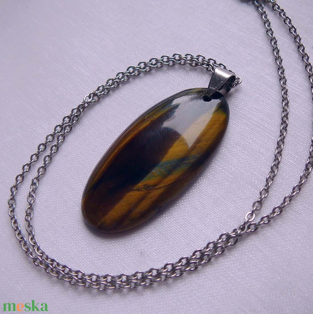 Tigrisszem medálos nyaklánc - ékszer - nyaklánc - medálos nyaklánc - Meska.hu