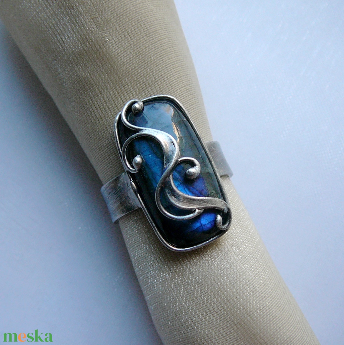 Labradorit gyűrű - ékszer - gyűrű - szoliter gyűrű - Meska.hu