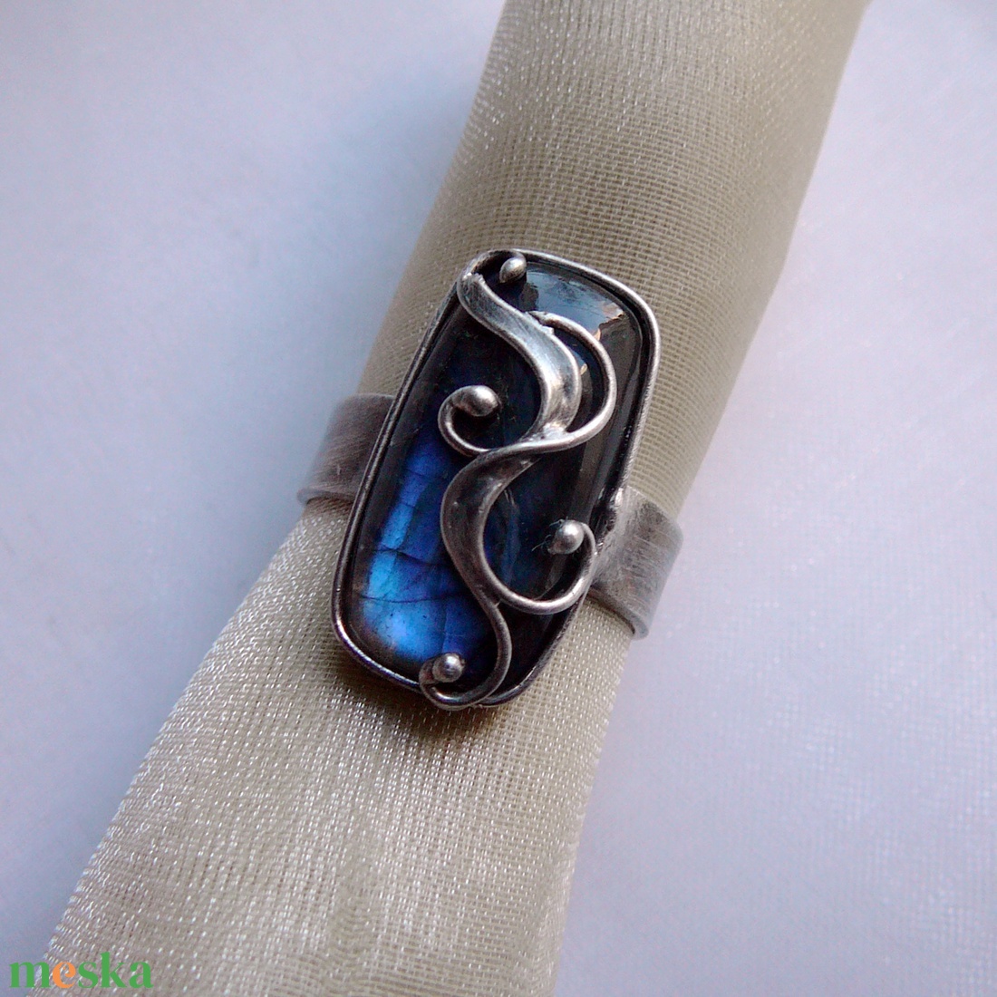 Labradorit gyűrű - ékszer - gyűrű - szoliter gyűrű - Meska.hu