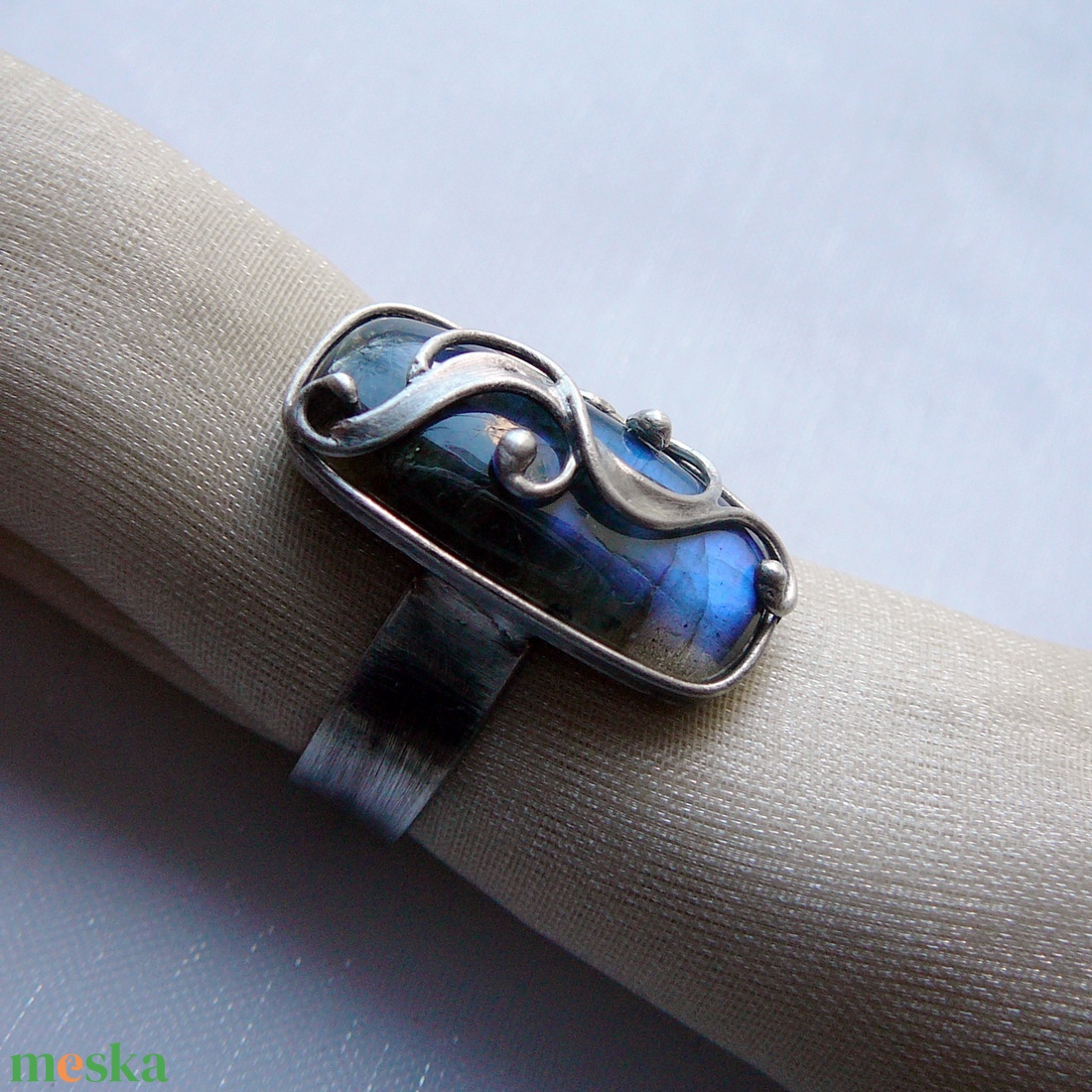 Labradorit gyűrű - ékszer - gyűrű - szoliter gyűrű - Meska.hu